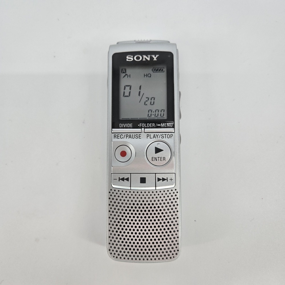 Sony ICD-BX800 IC Digital Voice Recorder Tested w Olympus TP8 Earbud Work Silver